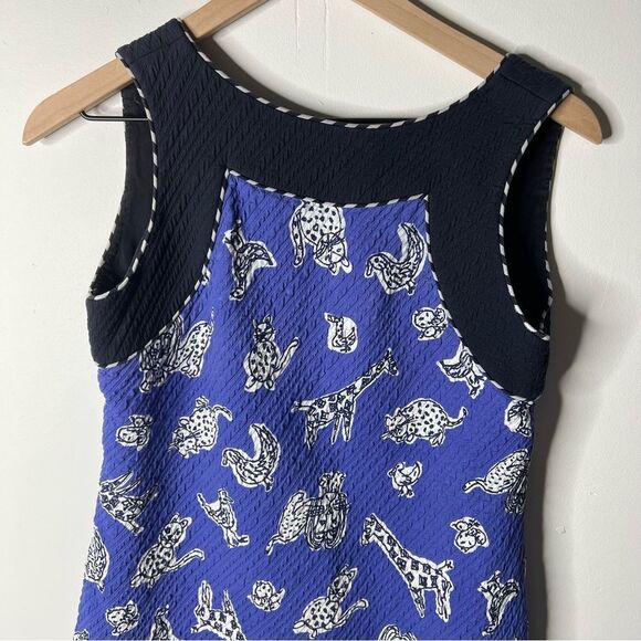 Bob Mackie Animal Print Sketch Wearable Art Blue and Black Dress - Picture 6 of 16